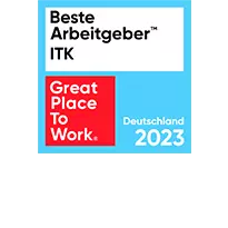 Das Great Place to Work Siegel mit dem Schriftzug Beste Arbeitgeber in der ITK und dem Jahr der Auszeichnung.